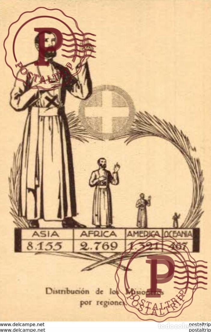 Cartes Postales: ESPA&Ntilde;A. EXPOSICION MISIONAL ESPA&Ntilde;OLA. - DISTRIBUCI&Oacute;N MISIONEROS POR REGIONES