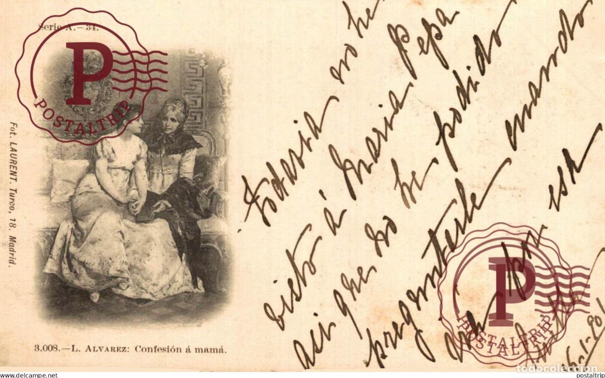 Postales: L. ALVAREZ: CONFESION A MAMA. FOT. LAURENT. SERIE A. N&ordm;34