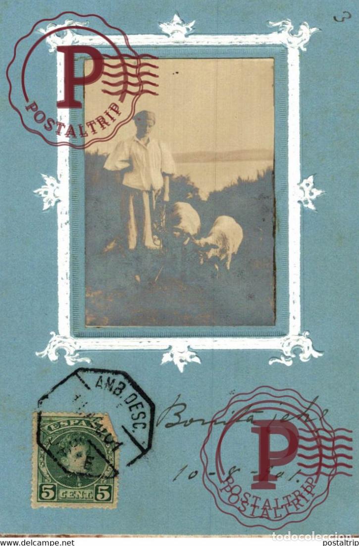Postales: FOTOGRAFIA ANTIGUA SOBRE POSTAL. 1901 ESPA&Ntilde;A. SPAIN MATASELLOS AMB. DESC. NORTE?