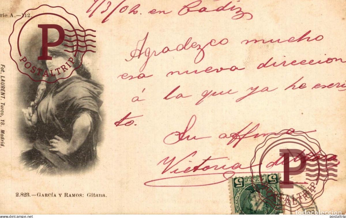 Postales: GARCIA Y RAMOS: GITANA. FOT. LAURENT. SERIE A. N&ordm;112