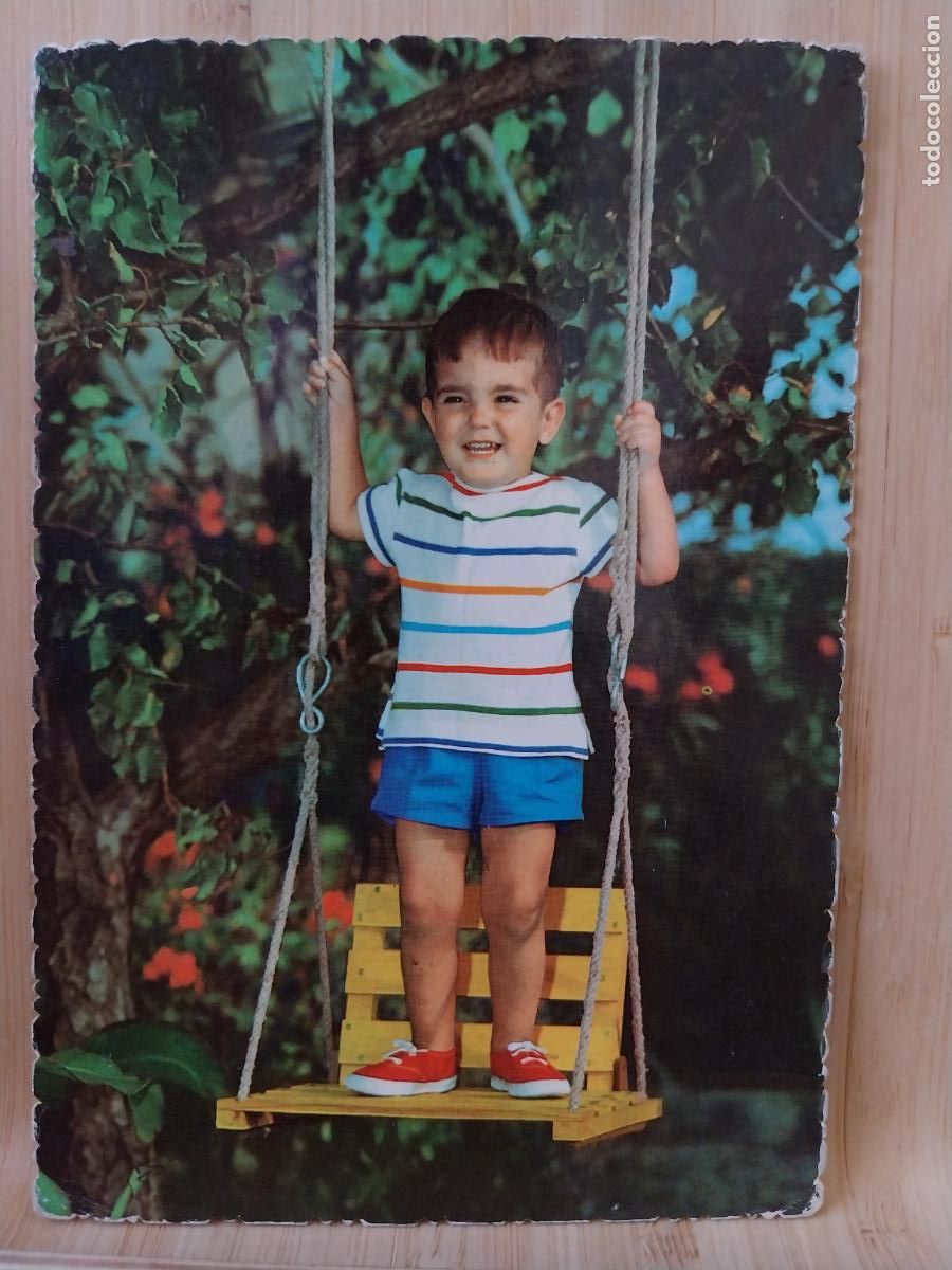 Postales: NI&Ntilde;O COLUMPIO ED BARCO 13334/D SC ORIGINAL A&Ntilde;OS 60