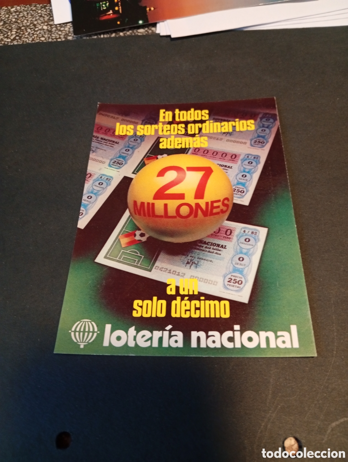 Postales: Postal Cartel anunciador sorteos, loter&iacute;a nacional 1982