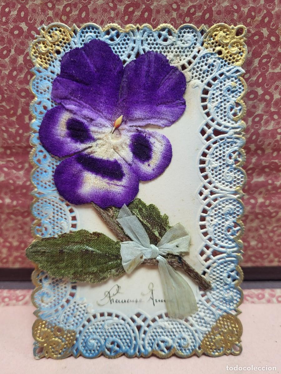 Postales: ANTIGUA POSTAL ROMANTICA ESPECIAL FLOR RELIEVE