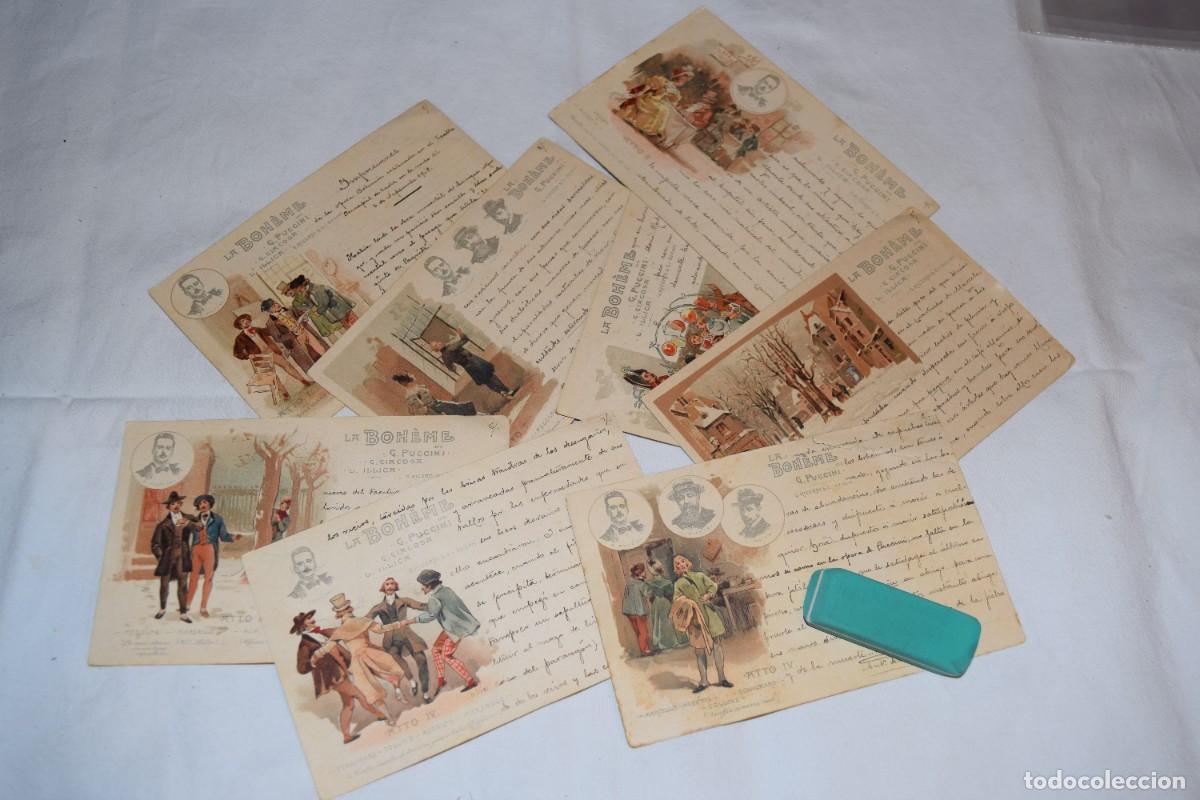 Postales: 8 POSTALES / LA BOHEME, G. PUCCINI - Escritas, estreno Teatro Principal - C&aacute;diz 6 Septiembre 1912