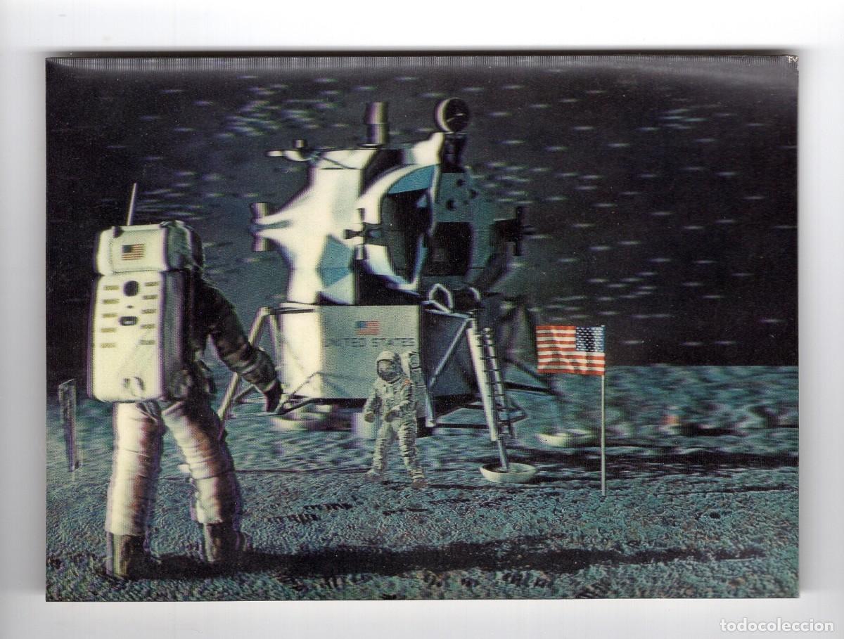 Postales: Postal 3D/lenticular. Alunizje del Apolo 11. NASA - Toppan Japan, 1970