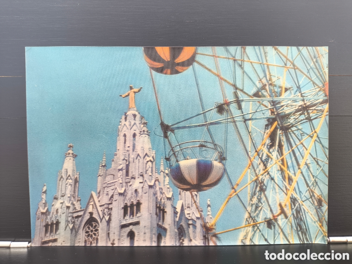 Postales: Antigua postal Hologr&aacute;fica Tridimensional 3D Bas&iacute;lica del Tibidabo Barcelona Ed. Stereorama Espa&ntilde;ola