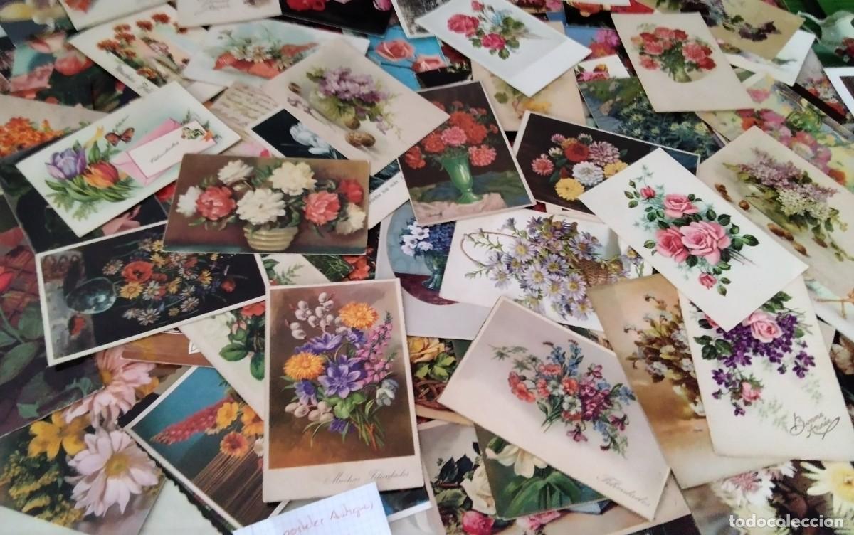 Postales: LOTE DE106 POSTALES ANTIGUAS TEMA FLORES