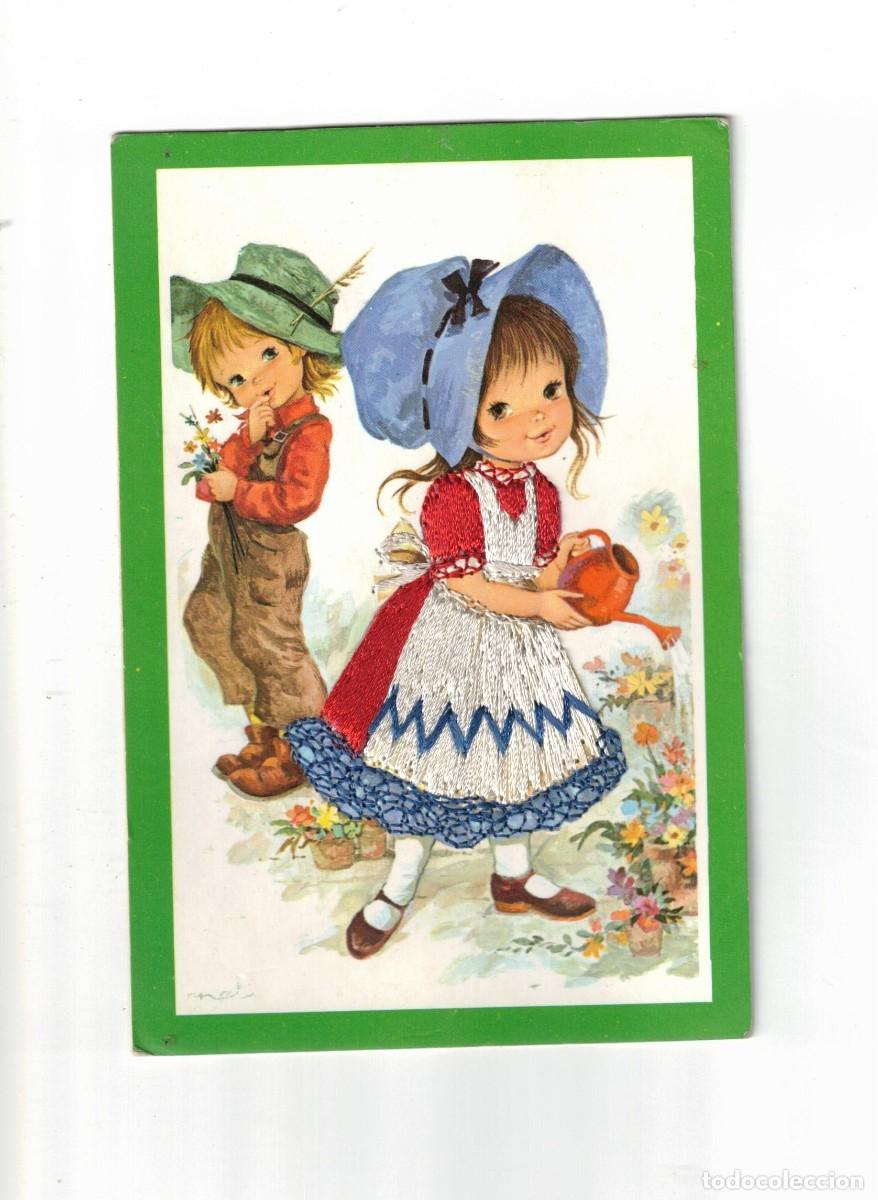 Postales: POSTAL BORDADA. NI&Ntilde;A