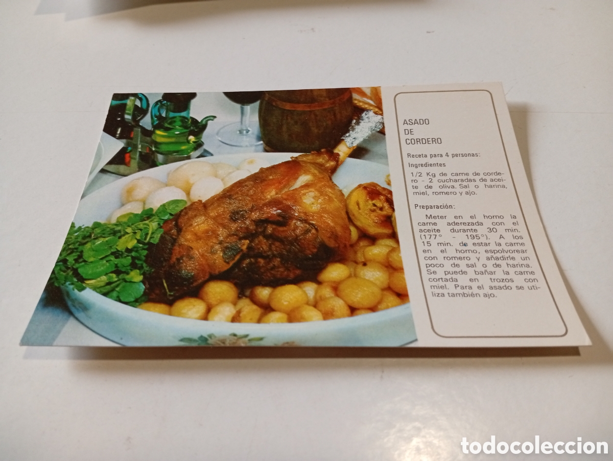 Postales: Postal aceite de oliva es el mejor,Asado de cordero