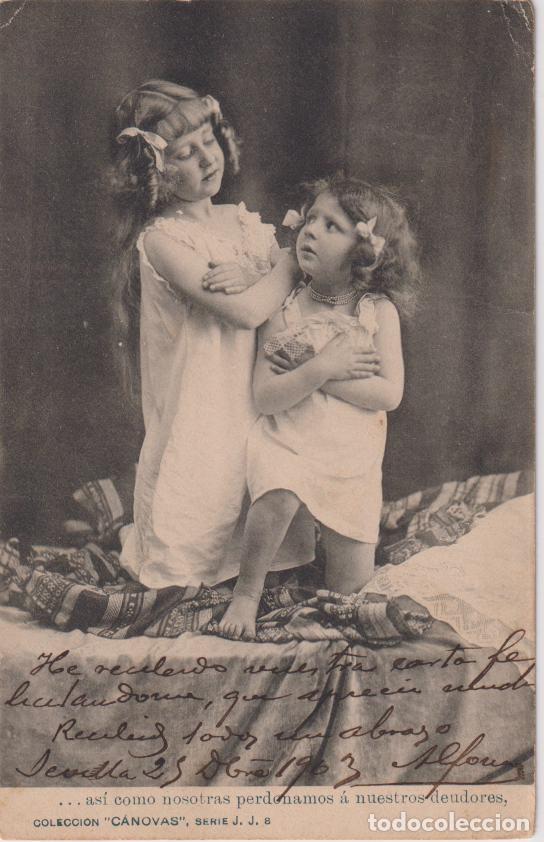 Postales: ANTIGUA POSTAL AS&Iacute; COMO NOSOTRAS PERDONAMOS A NTROS DEUDORES &ndash; COLECCION CANOVAS, SERIE J. J.8 &ndash; CIR