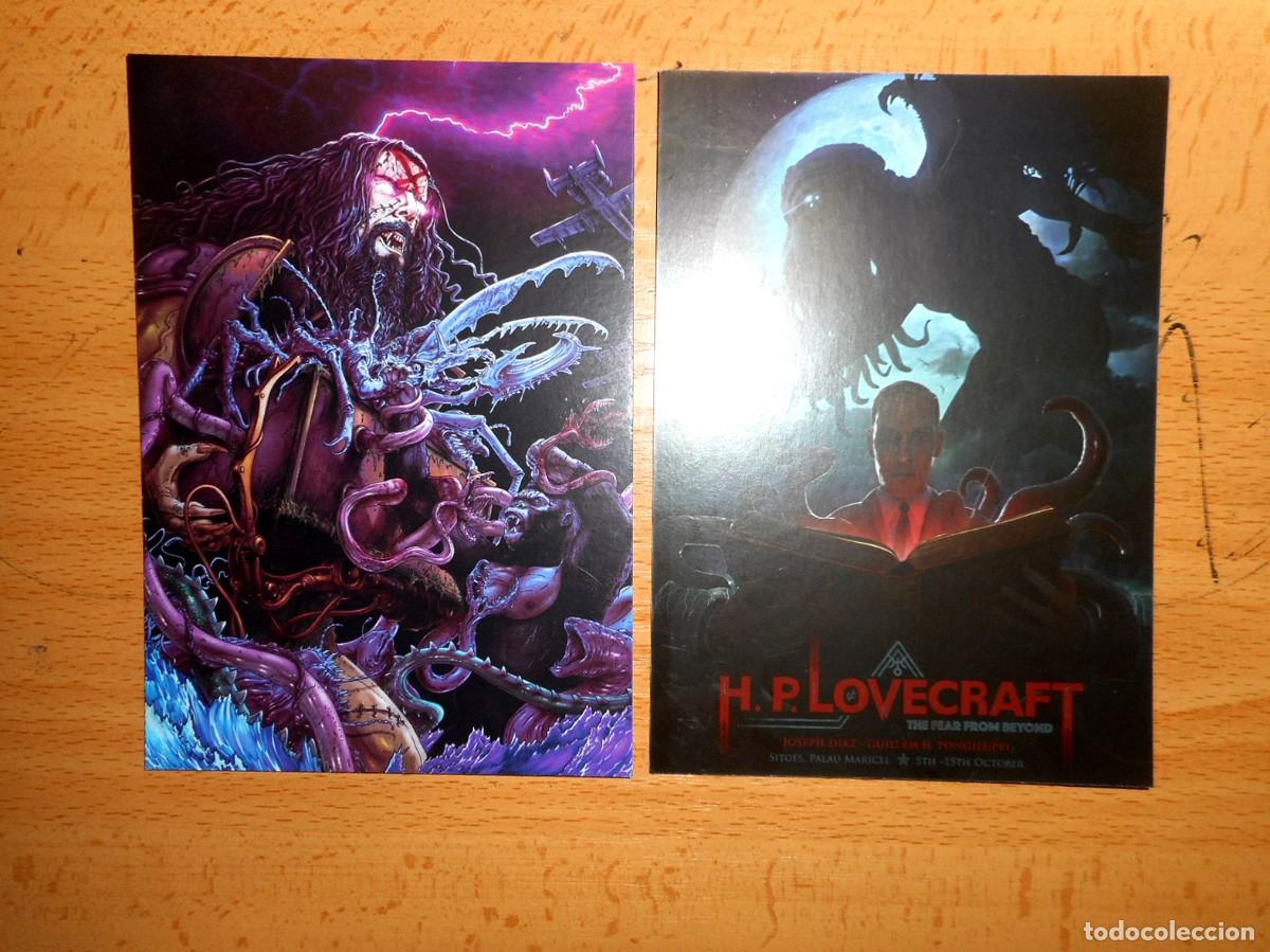 Postales: LOTE 2 POSTALES PROMOCIONALES EXPOSICI&Oacute;N LOVECRAFT THE FEAR FROM BEYOND (2016)