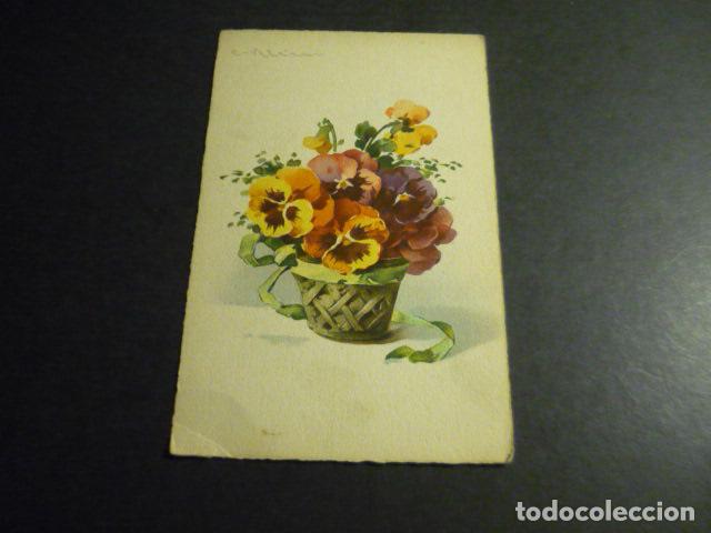 Postkarten: CESTA CON FLORES ANTIGUA POSTAL