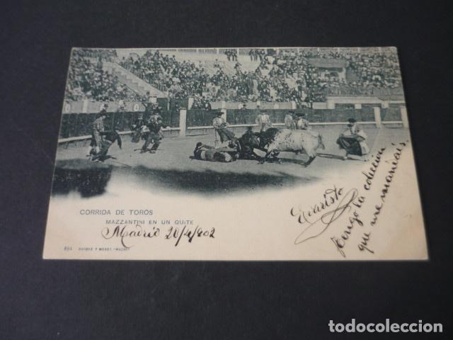 Postkarten: CORRIDA DE TOROS MAZZANTINI EN UN QUITE POSTAL HAUSER Y MENET SIN DIVIDIR