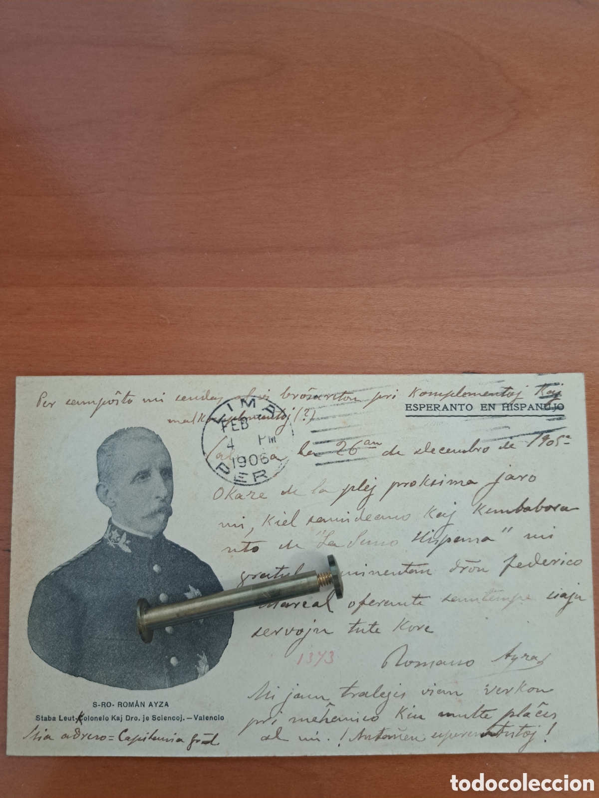Postais: Tarjeta postal Historia Fotogr&aacute;fica Rom&aacute;n Ayza 1905 Esperanto