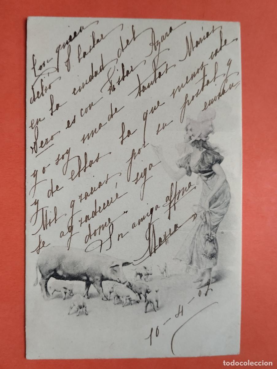 Postais: JHR - POSTAL CERDOS. M.M. VIENNE.. AL POETA HUESCA CRISTINO GASOS SAMITIER VER DESCRIPCION