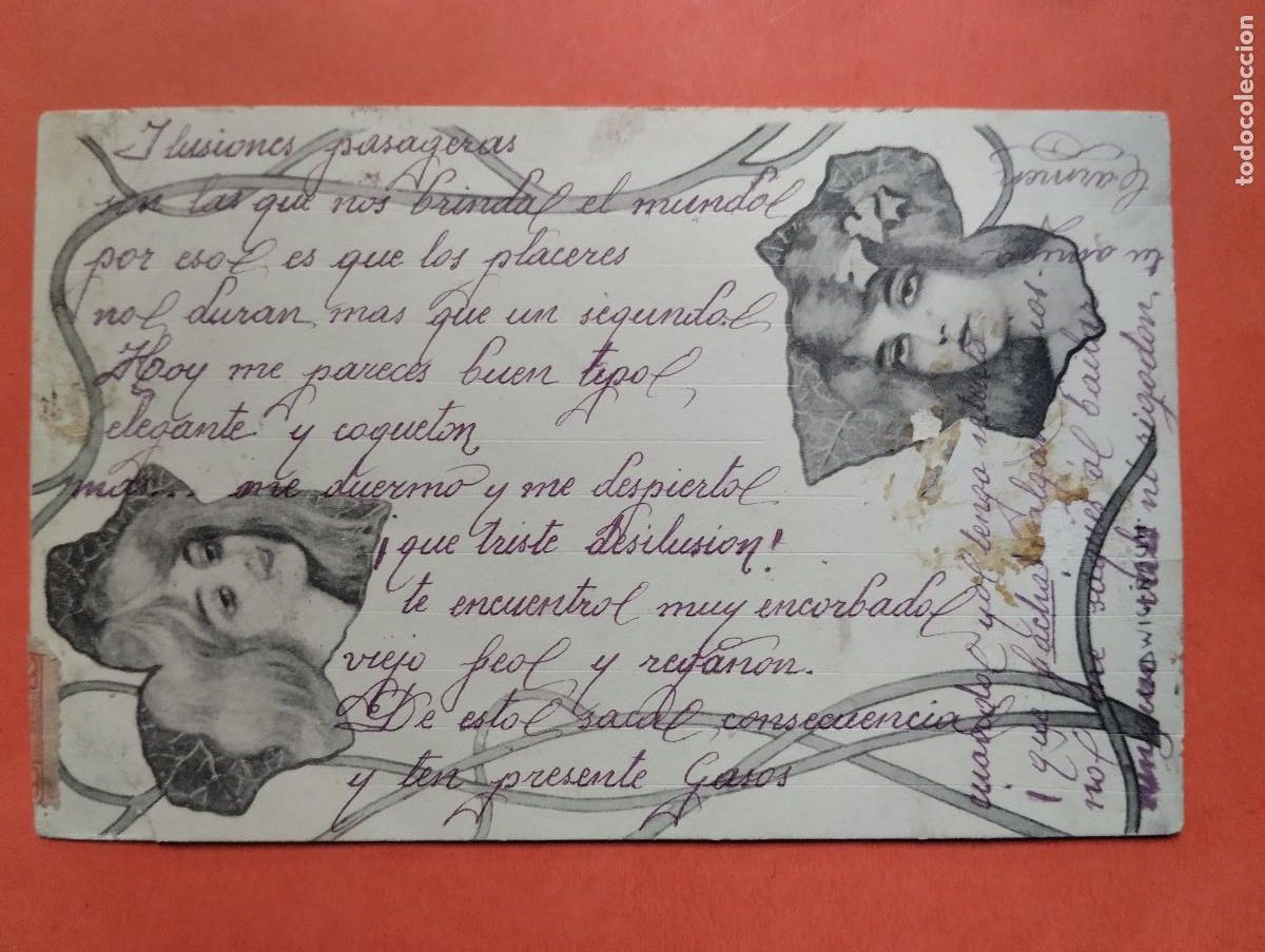Cartoline: JHR - POSTAL MODERNISTA. AL POETA HUESCA CRISTINO GASOS SAMITIER VER DESCRIPCION