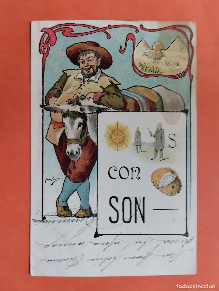 Postais: JHR - POSTAL, SANCHO PANZA, CANOVAS. AL POETA HUESCA CRISTINO GASOS SAMITIER VER DESCRIPCION