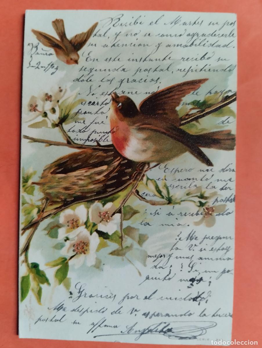 Cartoline: JHR - POSTAL, PAJAROS... AL POETA HUESCA CRISTINO GASOS SAMITIER VER DESCRIPCION