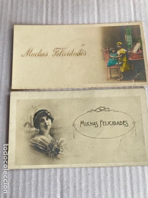 Postales: 2 Tarjetas de Felicitaci&oacute;n peque&ntilde;as. A&ntilde;os 20