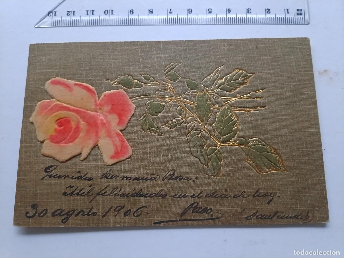 Postales: Postal antigua en relieve. Escrita