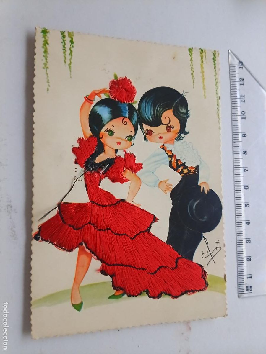Postales: Andaluc&iacute;a, postal bordada