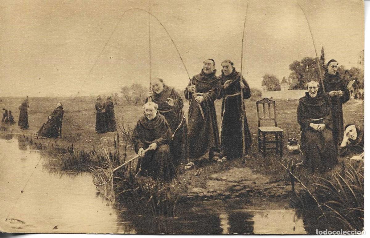 Postales: &rdquo;Monjes de Pesca. D. Sodler - Liverpol&rdquo; Atigua postal fotogr&aacute;fica. 9 x 14 cms.