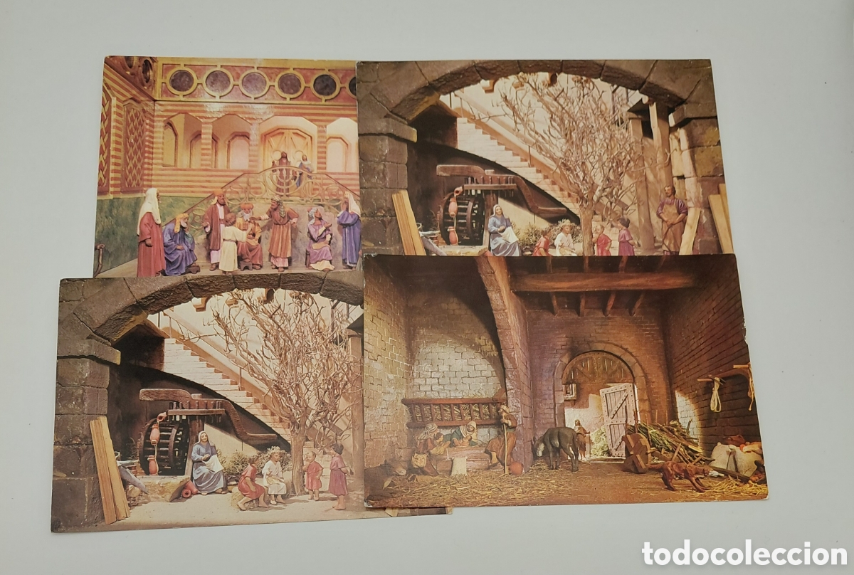 Postales: 4 POSTALES DIORAMAS INFANCIA DE JES&Uacute;S , COLECCION MATEU-QUINTANA / SIN FRANQUEAR