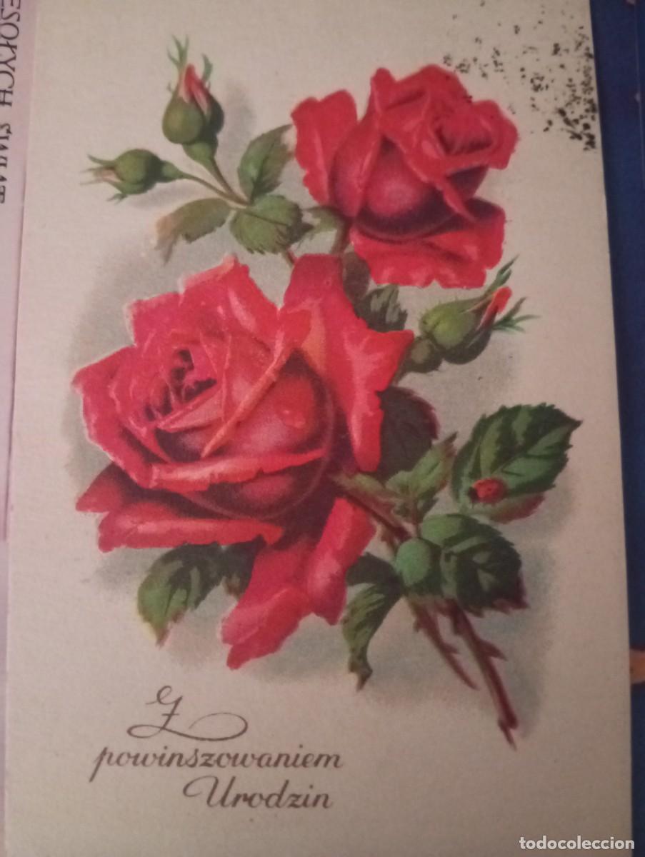 Postales: POSTAL POLACA CIRCULADA EN POZNAN EN 1948, ROSAS