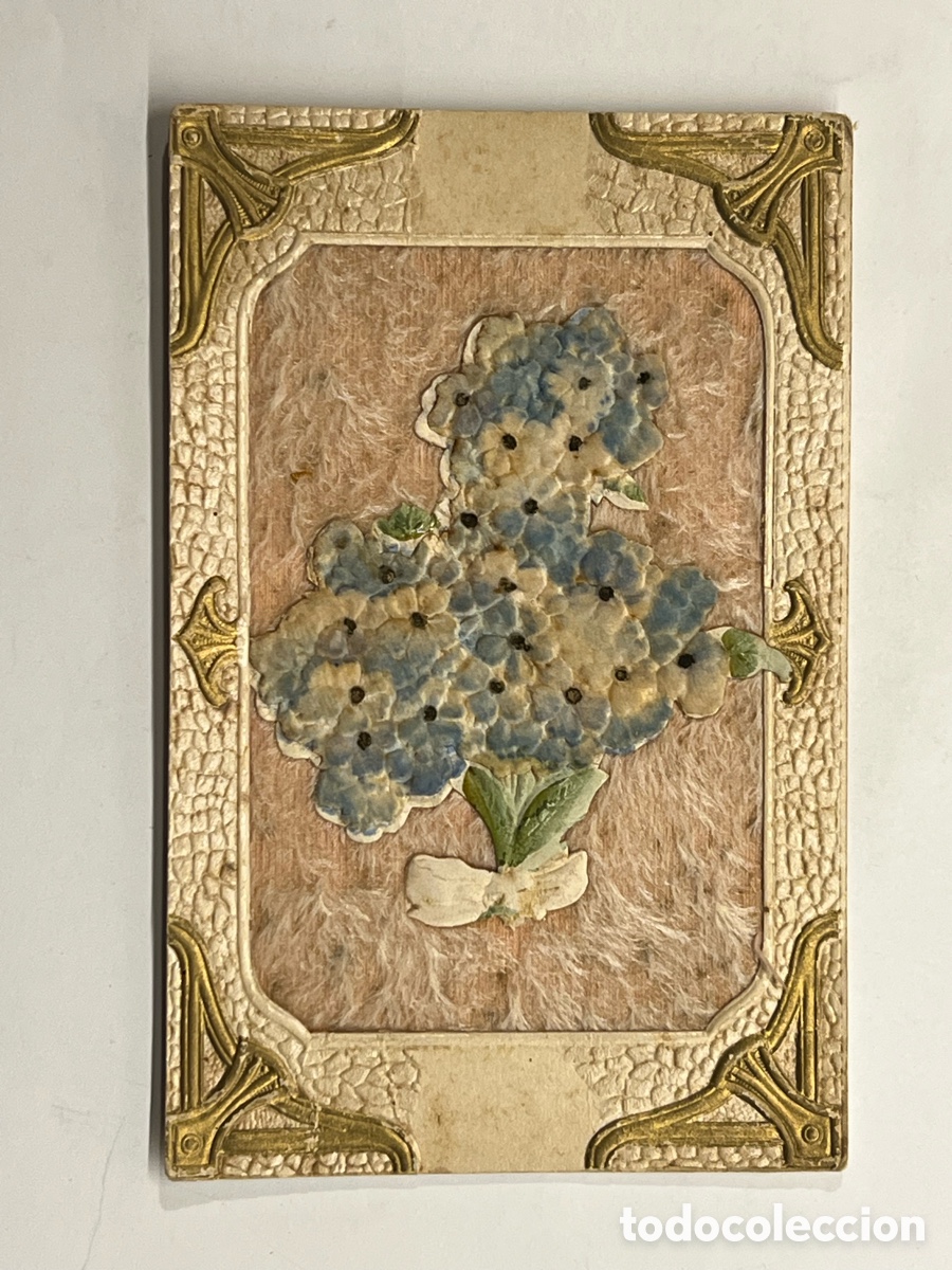 Postales: POSTAL TROQUELADA ANTIGUA&hellip; Ramo floral, Valencia (a.1909) dedicada
