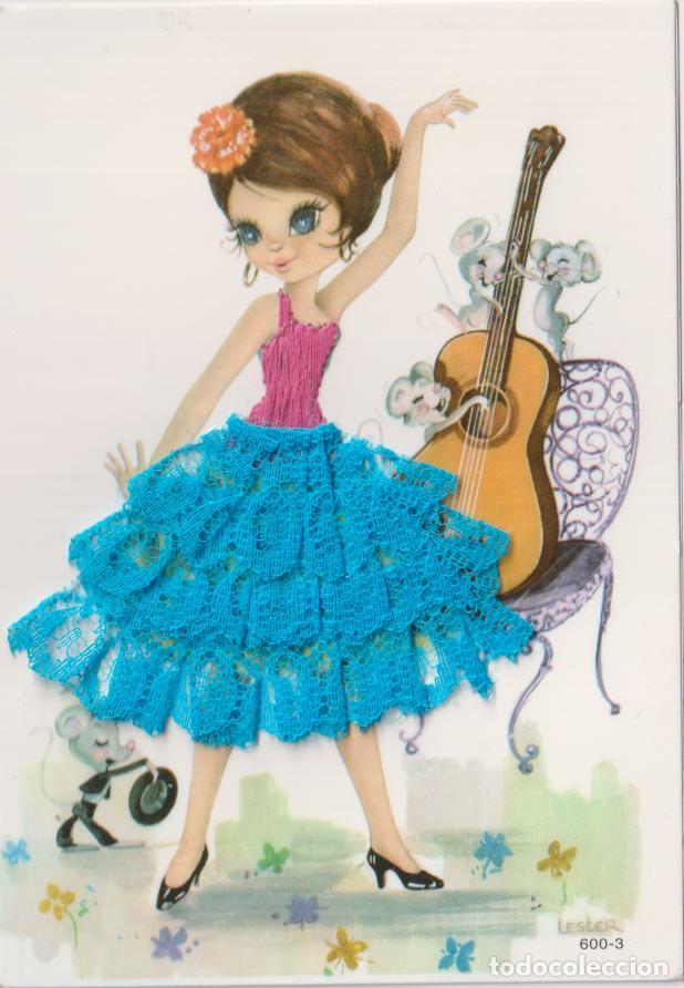 Postales: TARJETA CON TELA &ndash; ILUSTRADOR: LESTER 600-3 &ndash; S/C