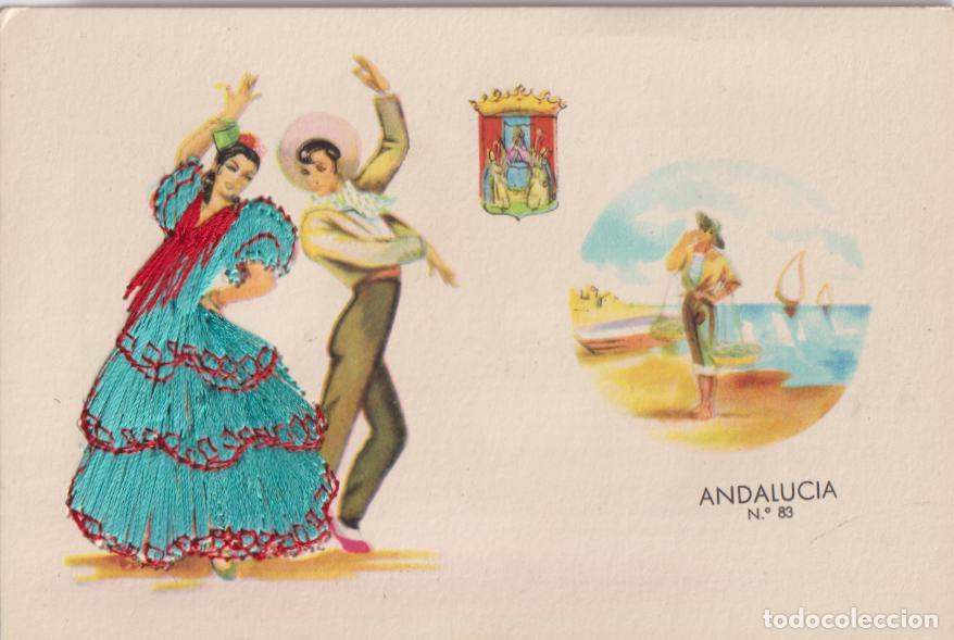 Postales: TARJETA ANDALUCIA CON TELA Y BORDADOS &ndash; EDICIONES E.P.ROSETTE N&ordm;83 &ndash; S/C