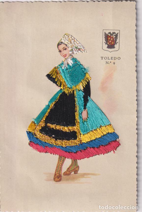 Postales: TARJETA - TOLEDO CON TELA Y BORDADOS &ndash; N.E.R.Y.P. N&ordm;9 &ndash; S/C