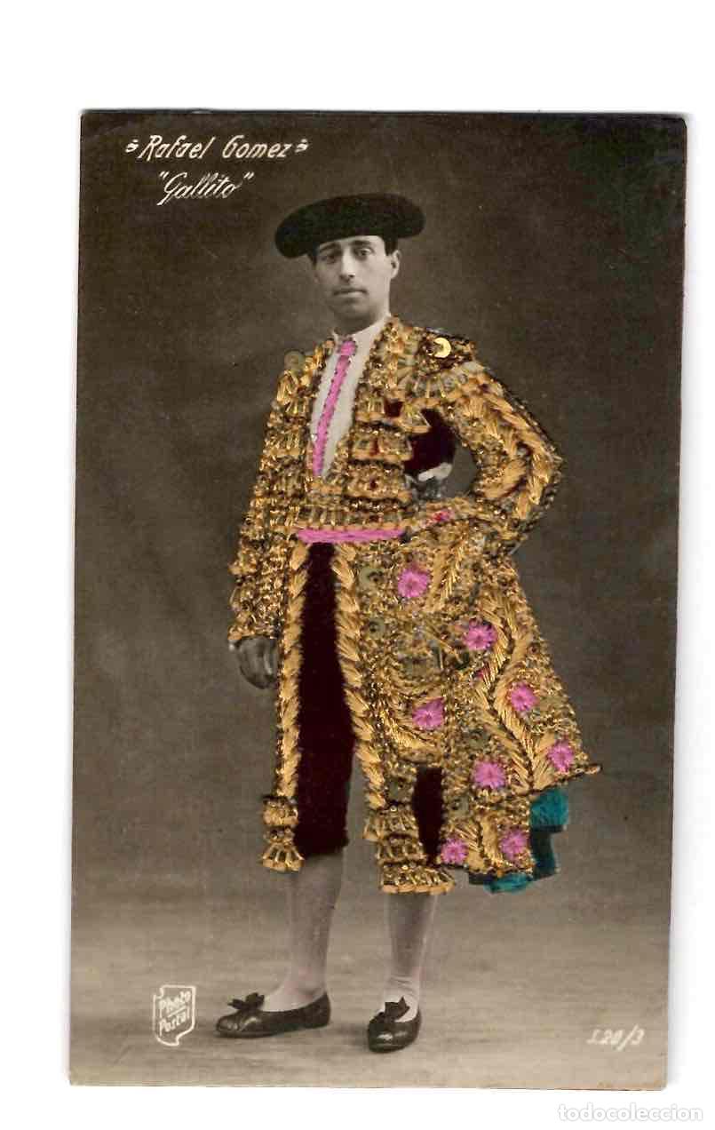 Postales: TARJETA POSTAL BORDADA TORERO RAFAEL GOMEZ GALLITO. PHOTO POSTAL