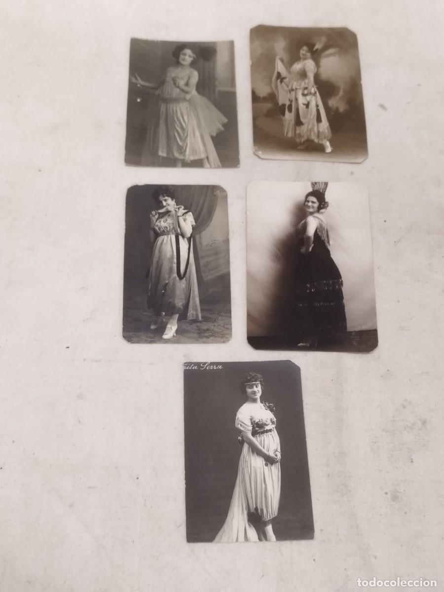 Postales: Lote de 5 antiguas tarjetas postales, fotos.Vedettes paralelo barcelona. Pepita Serra, La granadina.