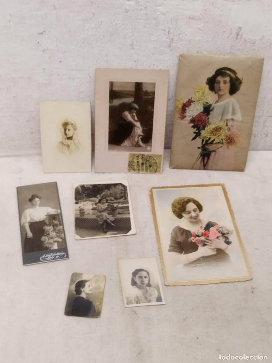 Postales: Lote de 8 antiguas tarjetas postales, fotos. De mujeres, chicas de principios siglo XX.