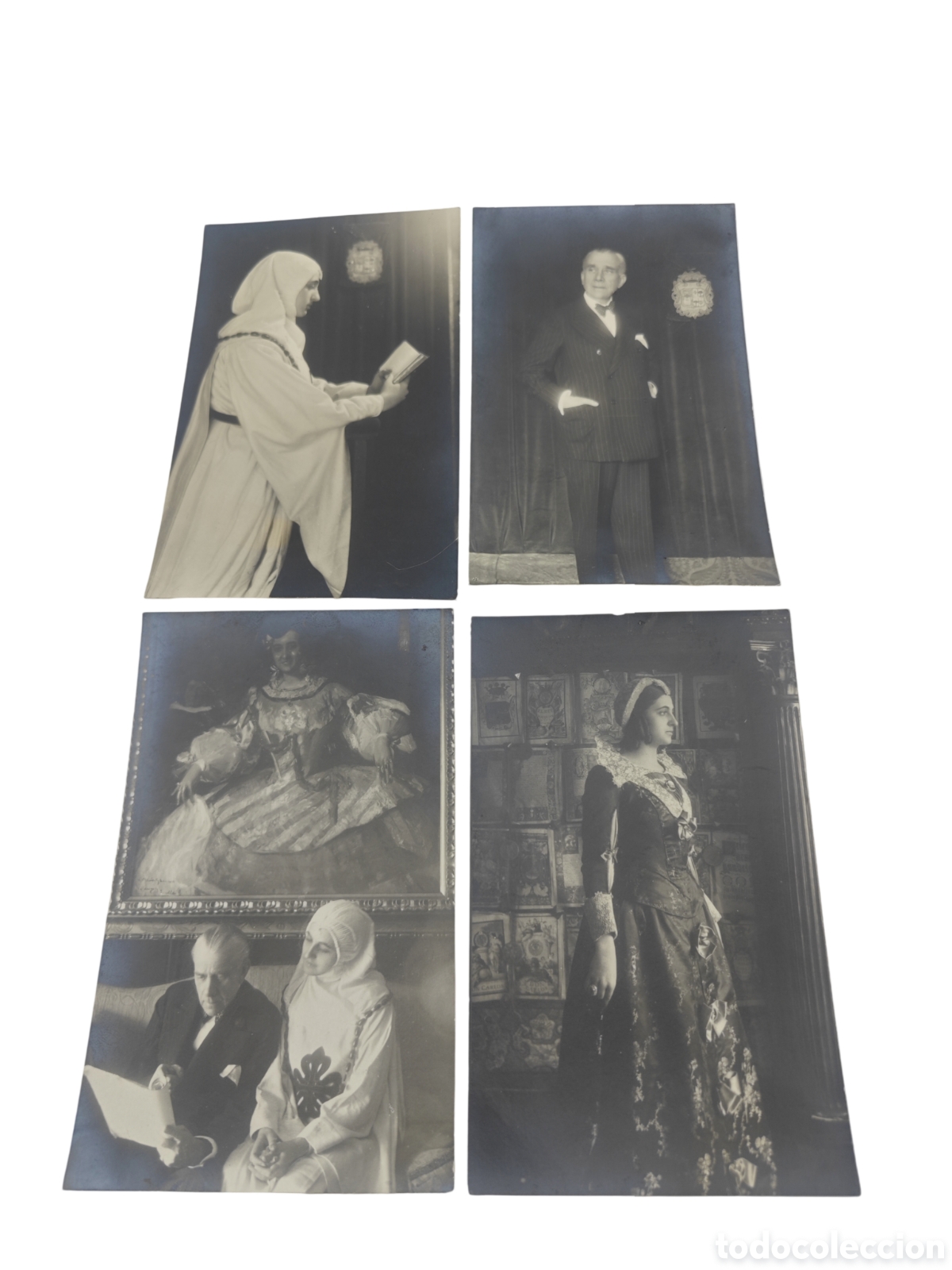 Postales: Teatro. Lote De 4 Postales Fotogr&aacute;ficas: Fernando D&iacute;az De Mendoza Y Mar&iacute;a Guerrero L&oacute;pez - C. 1928 C