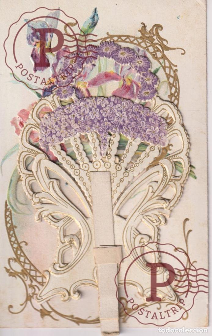 Postales: POSTAL MOVIL. SYST&Egrave;ME. FLORES. FLOWERS. FLEURS. ETAT, DAMAGE