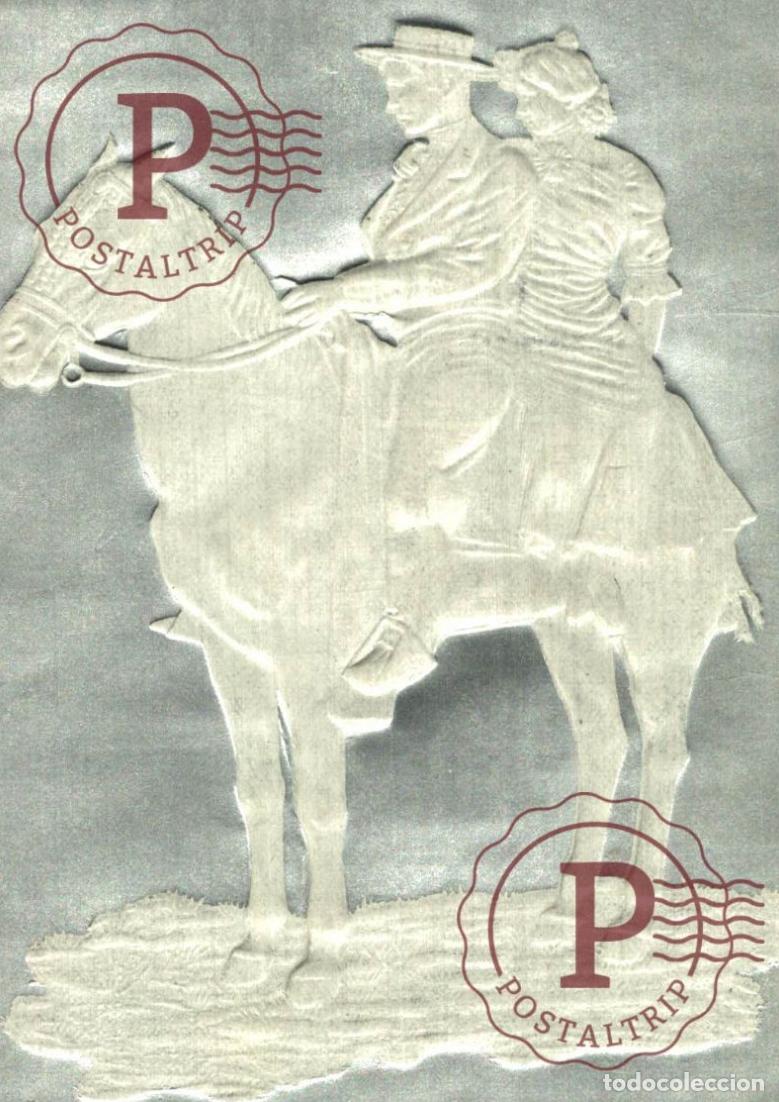 Postales: Ride Together &ndash; Embossed Romantic Postcard, c.1910 RELIEVE RELIEF
