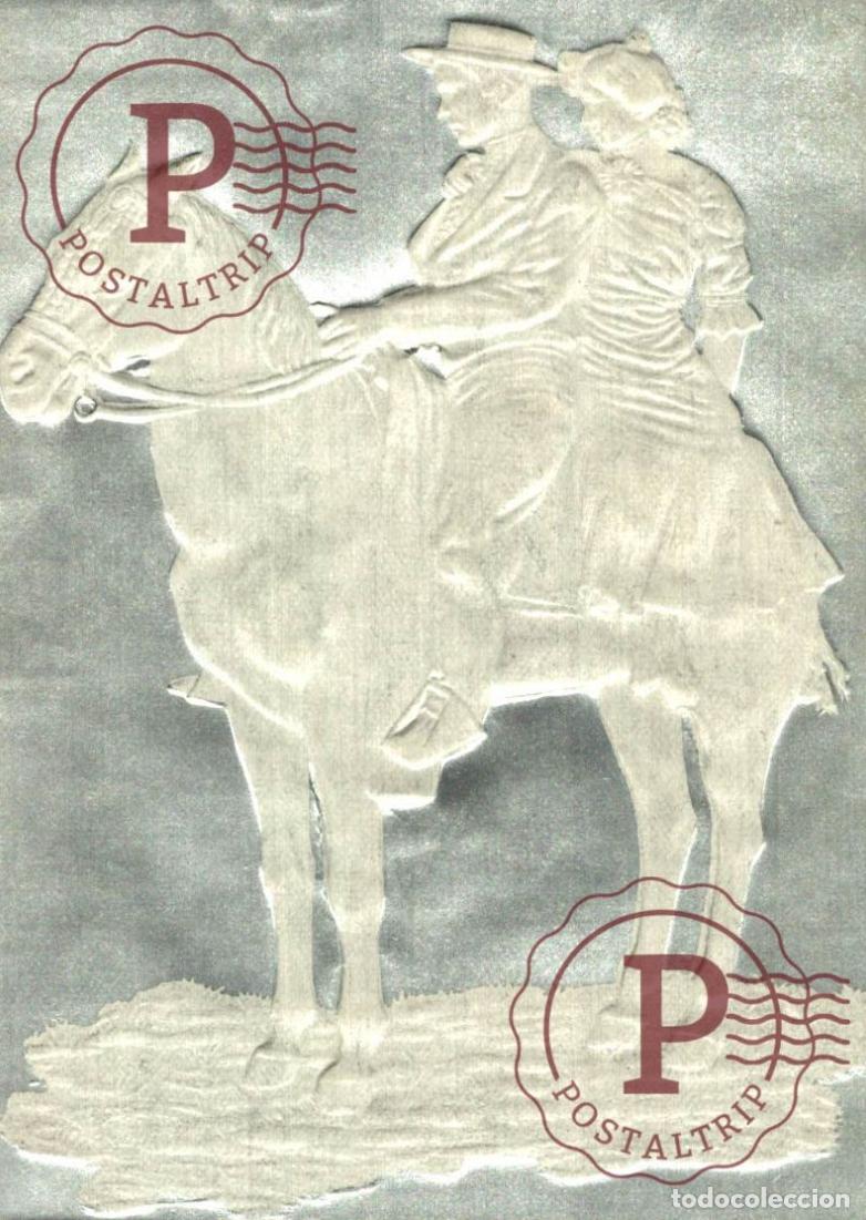 Postales: Ride Together &ndash; Embossed Romantic Postcard, c.1910 RELIEVE RELIEF