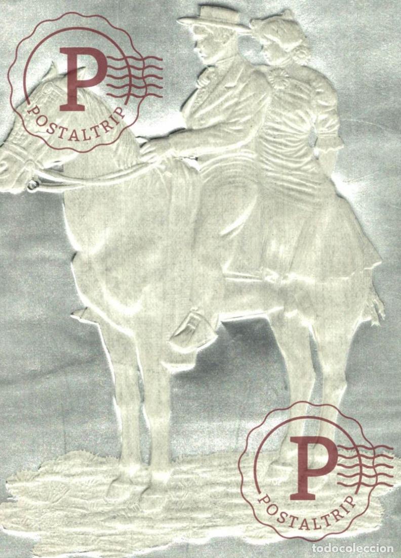 Postales: Ride Together &ndash; Embossed Romantic Postcard, c.1910 RELIEVE RELIEF