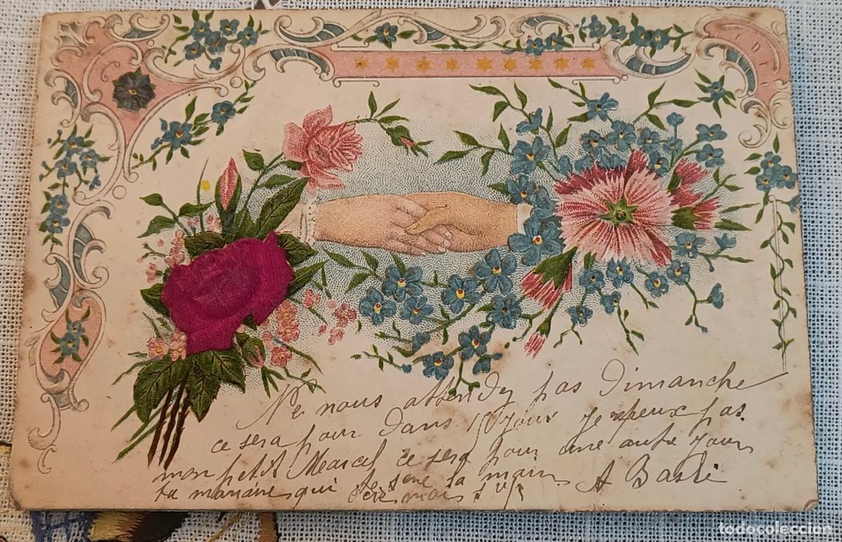 Postales: POSTAL FRANCIA | MANOS Y FLORES / CIRCULADA