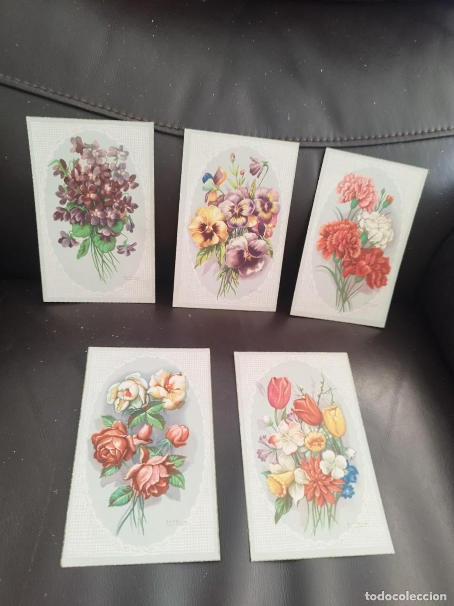 Postales: Coleccion de 5 antiguas tarjetas de ramos de flores. MG serie 2000 B.
