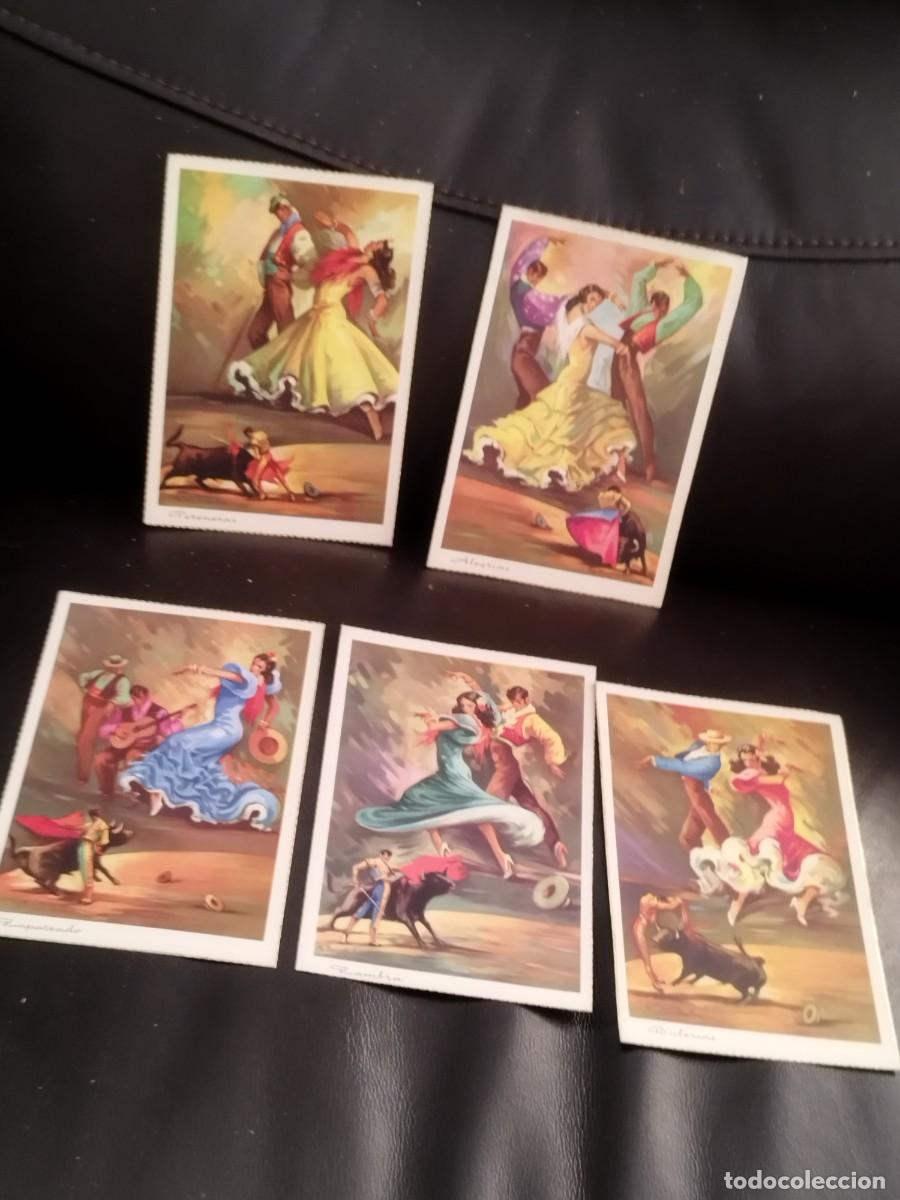 Postales: Coleccion de 5 antiguas tarjetas postales , espa&ntilde;a tipica. ilustrada por J. Giralt Lerin. Flamenco