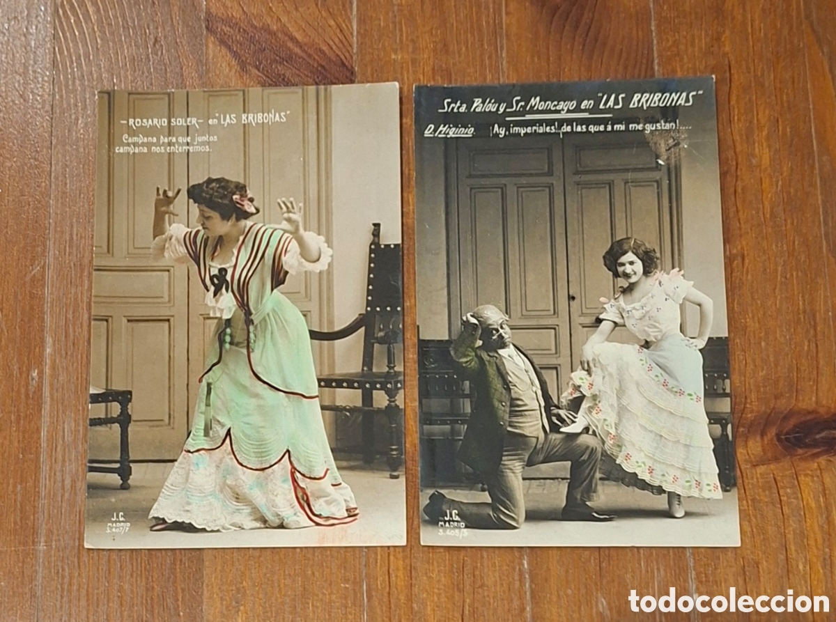Postales: Lote de 2 postales antiguas de la obra teatral &ldquo;Las Bribonas&rdquo;