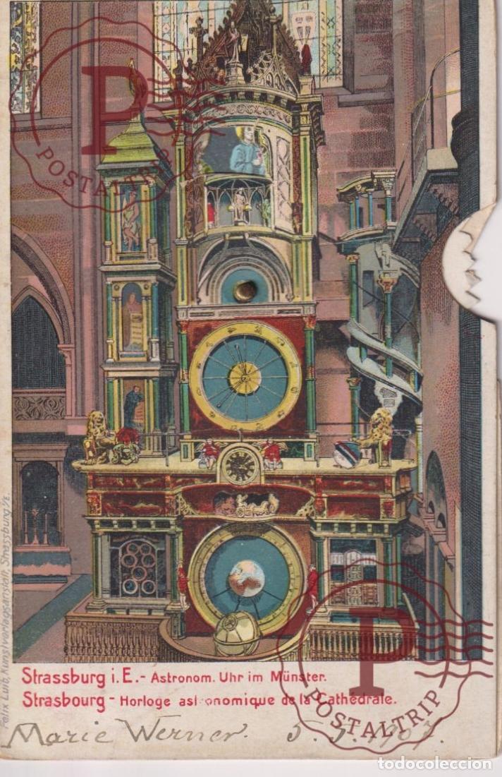 Cartes Postales: FRANCIA. Strasbourg lhorloge astronomique de la Cath&eacute;drale. FANTASIE INTERIOR. FANTASIA. MIRE. MOVI