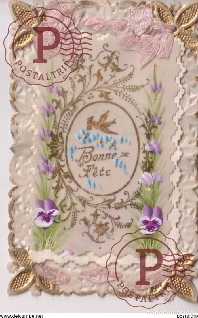 Postales: Bonne F&ecirc;te Sp&eacute;cial Rare Fleur Flower Republique Fran&ccedil;aise TROQUELADO DIE CUTTING D&Eacute;COUPE FANTAS&Iacute;A F