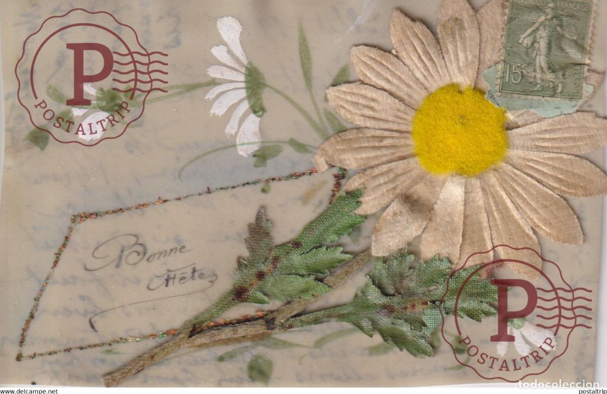 Postales: Bonne F&ecirc;tes Marguerite Fleurs Republique Fran&ccedil;aise PORCELAINE PORSELEIN PORCELAIN POSTCARD FANTAISI