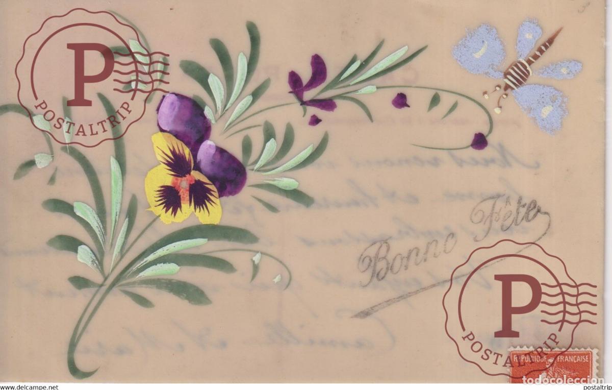 Postales: Bonne F&ecirc;te Fleur Carte d&eacute;corative PORCELAINE PORSELEIN PORCELAIN POSTCARD FANTAISIE FANTASY