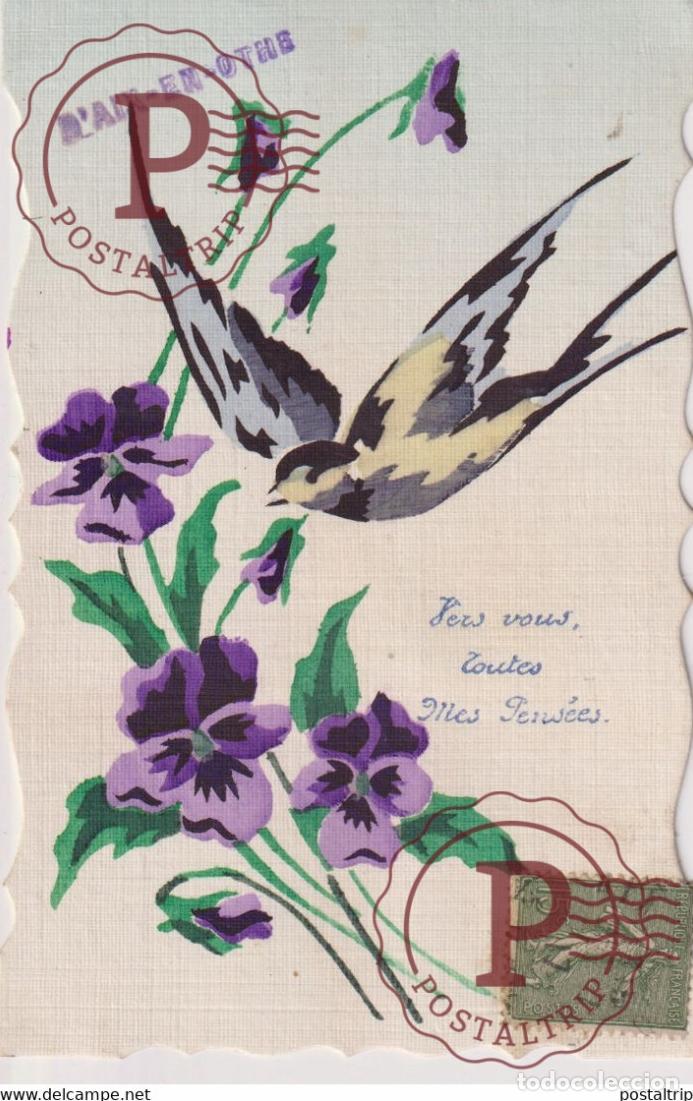 Postales: D Aix en Othe Vers vous Toutes Mes Pens&eacute;es Fleurs Flowers TROQUELADO DIE CUTTING D&Eacute;COUPE FANTAS&Iacute;A