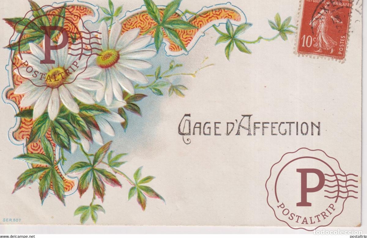 Postales: Gage dAffection Marguerites Fleurs Flowers EN RELIEF EN RELIEVE FANTAS&Iacute;A FANTAISIE FANTASY
